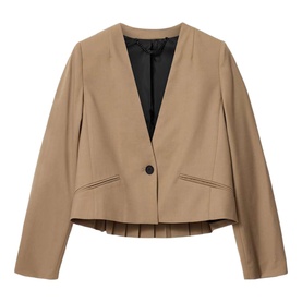 Poppy Pleated Single-Breasted Blazer