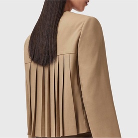 Poppy Pleated Single-Breasted Blazer