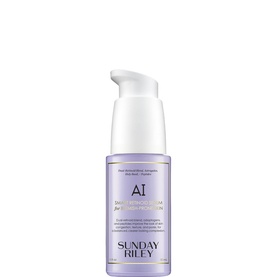 Sunday Riley A.I. Smart Retinoid Serum in a lilac pump bottle, 30ml airless dispenser