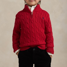 Quarter-Zip Cable Knit Sweater 2-7 Years