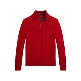 Quarter-Zip Cable Knit Sweater