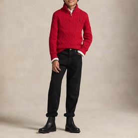 Quarter-Zip Cable Knit Sweater