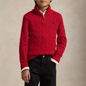 Quarter-Zip Cable Knit Sweater