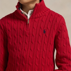 Quarter-Zip Cable Knit Sweater