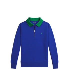Double-Knit Collared Sweatshirt