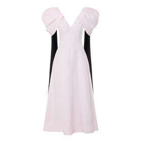 Bisou Puff-Sleeve Flared Dress