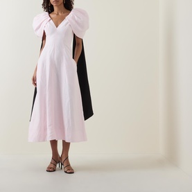 Bisou Puff-Sleeve Flared Dress