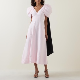 Bisou Puff-Sleeve Flared Dress