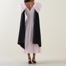 Bisou Puff-Sleeve Flared Dress