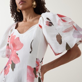 Moderna Puff-Sleeve Floral Mini Dress