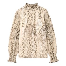 Snakeskin Shirred Blouse