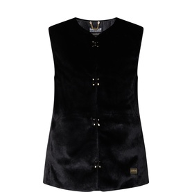 Mialn Logo Faux Fur Gilet