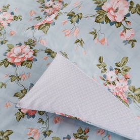 Wild Rose Duvet Set Duck Egg/Powder Pink