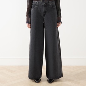 Marie Studs Wide Leg Jeans