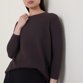Diagonal Ribbed Sweater