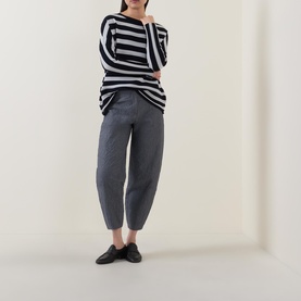 Striped Rib Knit Sweater