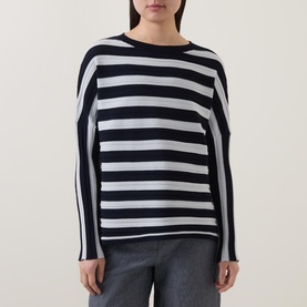 Striped Rib Knit Sweater
