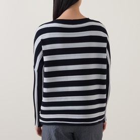 Striped Rib Knit Sweater