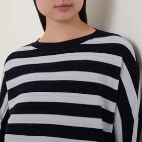 Striped Rib Knit Sweater
