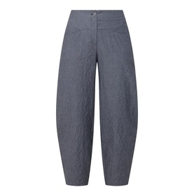Cropped Chambray Tapered Trousers