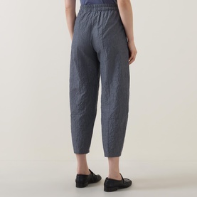 Cropped Chambray Tapered Trousers