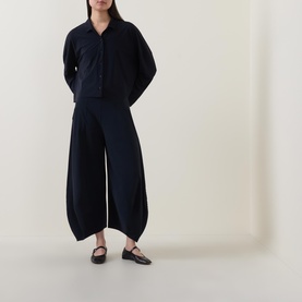 Cropped Wide Tapered Trousers