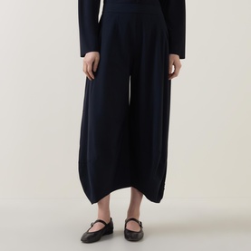Cropped Wide Tapered Trousers