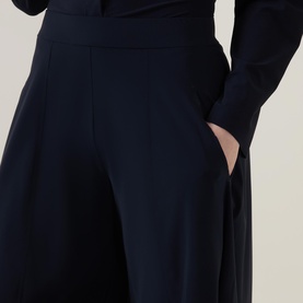 Cropped Wide Tapered Trousers