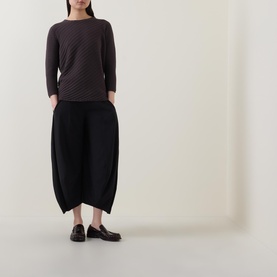 Cropped Wide Tapered Trousers