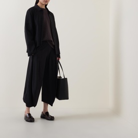 Cropped Wide Tapered Trousers