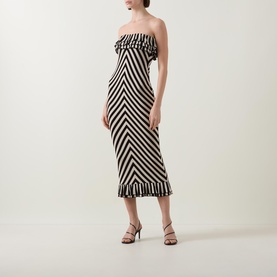Miles Chevron Off-The-Shoulder Dress