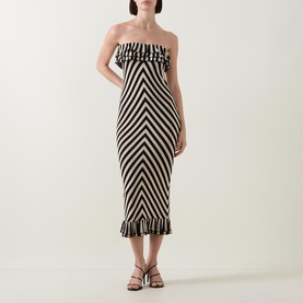 Miles Chevron Off-The-Shoulder Dress