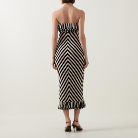 Miles Chevron Off-The-Shoulder Dress