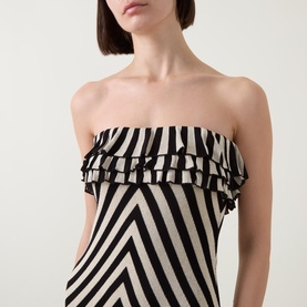 Miles Chevron Off-The-Shoulder Dress