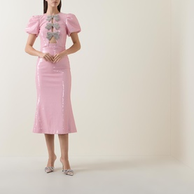 Lydia Sequin Bow Dress