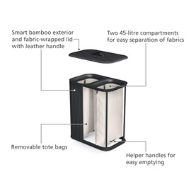 Tota Twin Luxe Easy-Empty Bamboo Laundry Basket 90L