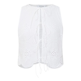 Broderie Tie Blouse