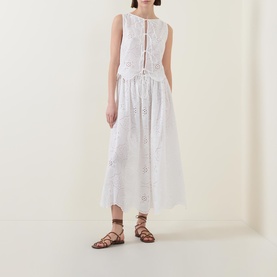 Broderie Tie Blouse