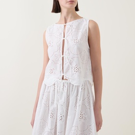 Broderie Tie Blouse