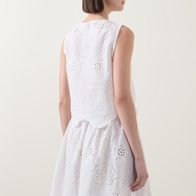 Broderie Tie Blouse