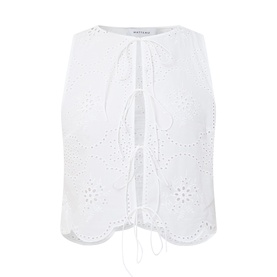 Broderie Tie Blouse