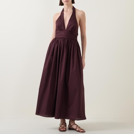 Plunge Halter Dress