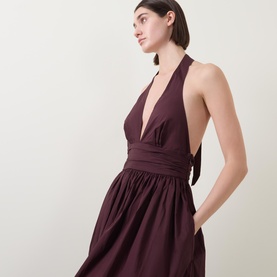 Plunge Halter Dress