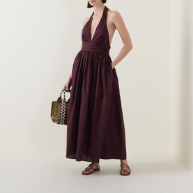 Plunge Halter Dress