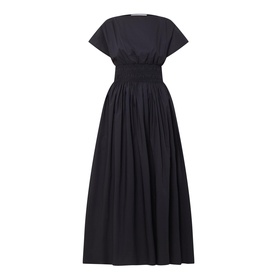 Shirred Flared Dress