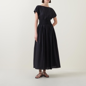 Shirred Flared Dress