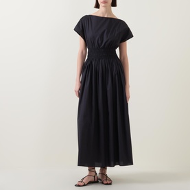 Shirred Flared Dress