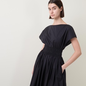 Shirred Flared Dress