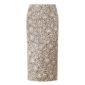 Ginnico Printed Leather Pencil Skirt