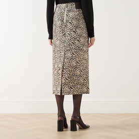 Ginnico Printed Leather Pencil Skirt